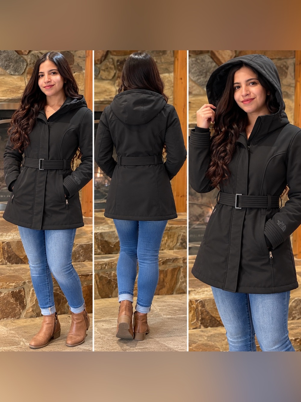 The North Face Women’s M Black Primaloft Belted Hooded Softshell